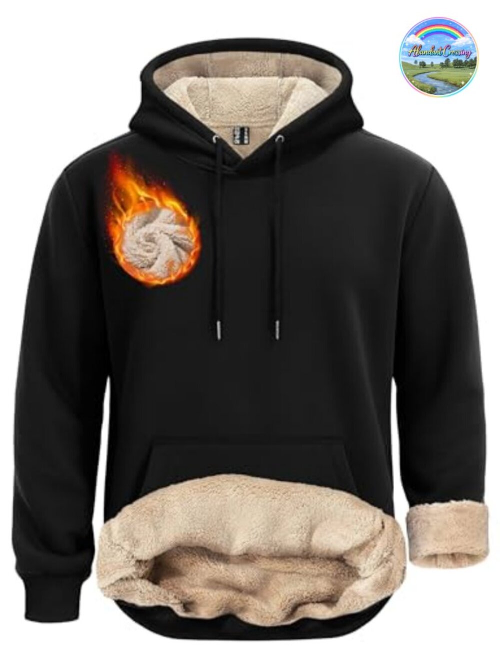 Men's Heavyweight Sherpa Lined Fleece Pullover Hoodie with Kanga Pocket Cotton